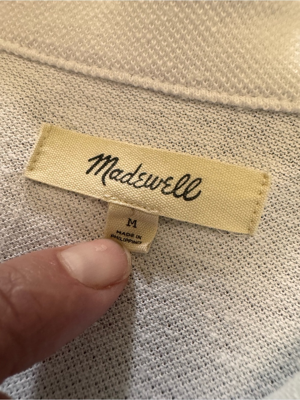 Madewell Hemp Cotton Button Front Collared Top Womens Medium Ivory Short Sleeve - Picture 4 of 7